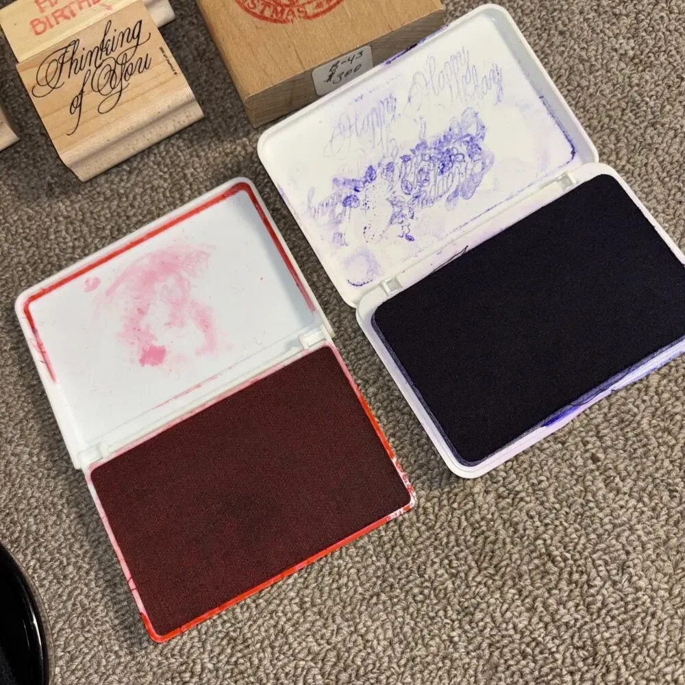 Vintage Stamping Kit 1992 3 Pads Clean